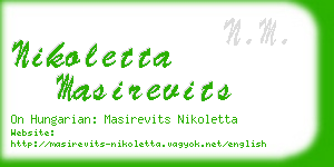 nikoletta masirevits business card